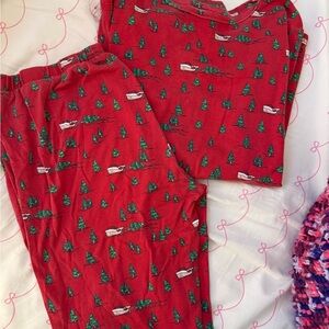 Vineyard Vines Red Pajama set with Christmas Tree Design